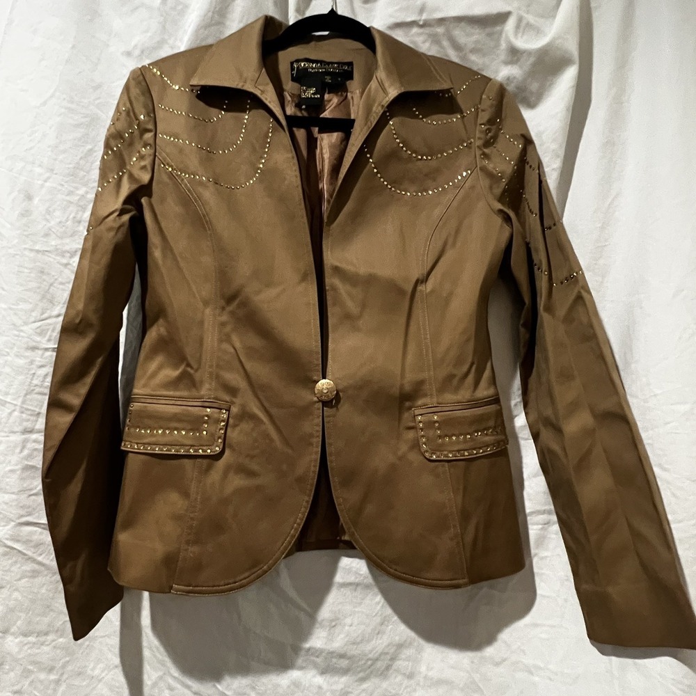 Dorinda Clark Cole The Rose Collection Gold Blazer/  With Gold Bling Size‎ 8